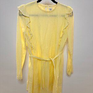 Wilfred Yellow Ruffle Long Sleeve Mini Dress